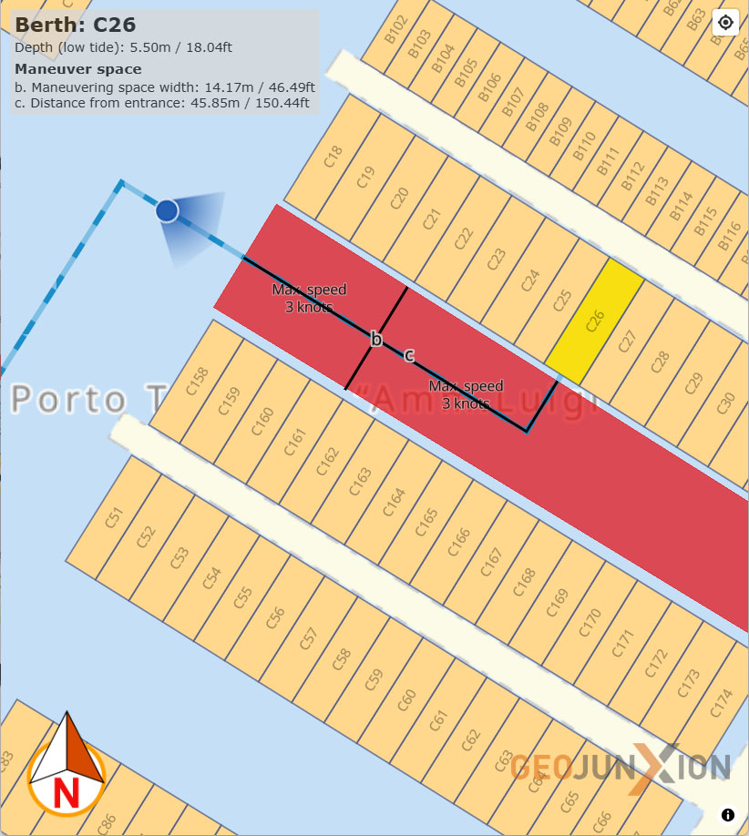 DockingMap: Real maneuvering spaces